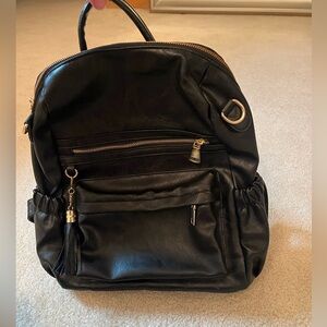 Faux leather backpack
